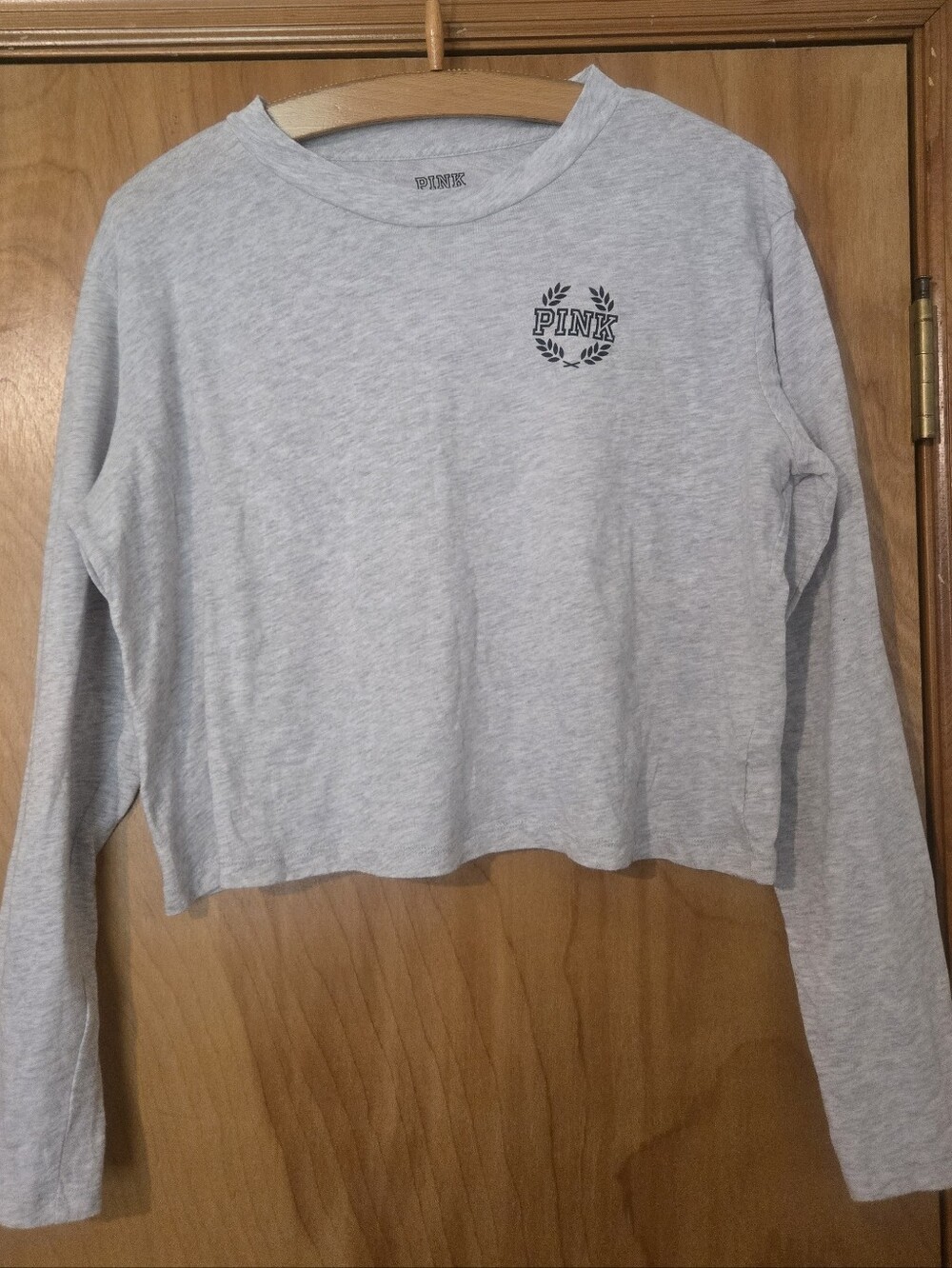 PINK By Victoria's Secret Light Grey Long Sleeve Crop Top Size M